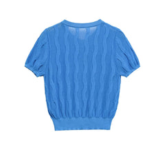 Summer Knit Short-Sleeve Jacket