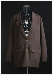 Textured Denim-knit Blazer – Tailored Cotton-poly Blend