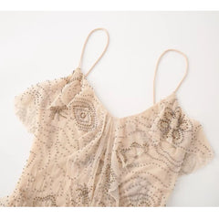 Sequin Ruffle Midi Dress