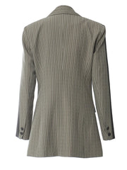 Striped Color-block Blazer