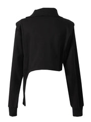 Asymmetrical Turtleneck Zip Hoodie