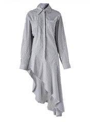 Striped Ruffles Blouse – Fluid Femininity in Stretch Jersey Knit