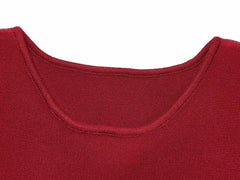 Red Knitted Sleeveless Midi Dress