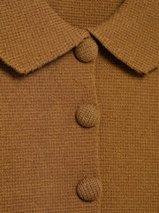 Short-Sleeve Pleated Hem Knit Cardigan