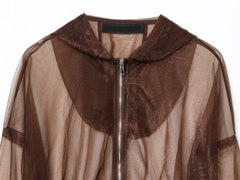 Lady Commuting Long Sleeve Hooded Collar Outerwear