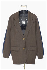 Textured Denim-knit Blazer – Tailored Cotton-poly Blend