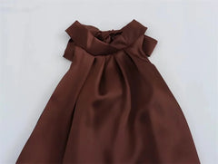 Halter Satin Backless Dress – Off-shoulder Elegance for Summer Evenings