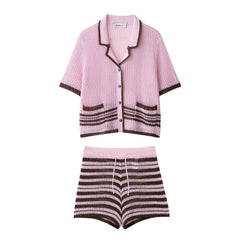 Knitted Polo Shirt & Shorts Set