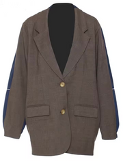 Textured Denim-knit Blazer – Tailored Cotton-poly Blend