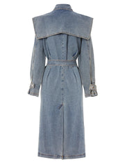 Denim Trench Coat – Classic Cotton-poly Tailored Length