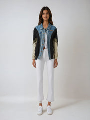 Colorblock Denim Hybrid Jacket – Cotton-poly Mix