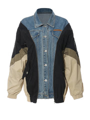 Colorblock Denim Hybrid Jacket – Cotton-poly Mix