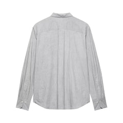 Button-down Shirt & Embroidered White Skirt Set