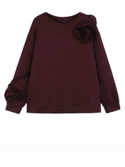 Wine Blossom Pullover Sweatshirt