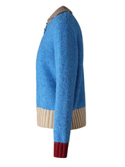 Colorblock Knit Collar Sweater