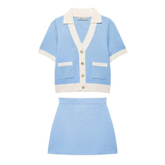 Powder Blue Knit Co-ord Set
