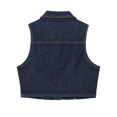 Denim Crop Top and Maxi Skirt Set