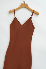 Elegant Satin V-neck Camisole Dress