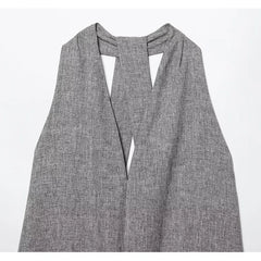 V-neck Halter Backless Midi Dress