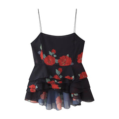Floral Pleat 2-piece Set – Suspender Top & Slim Midi Skirt