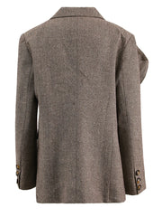 Textured 3d Floral Blazer – Sculpted Cotton-poly Tailoring