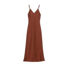 Elegant Satin V-neck Camisole Dress