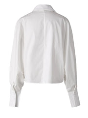 White Irregular Wrap Blouse