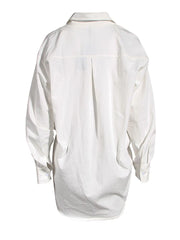 White Irregular Knot Shirt Dress