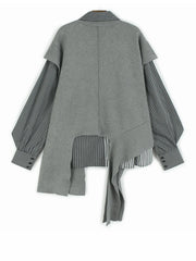 Striped Layered Asymmetrical Blouse