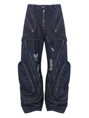 Irregular Wide Leg Jeans