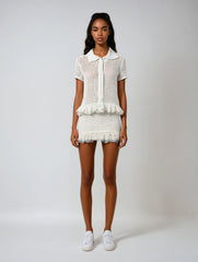 Knit Tassel Jacket & Mini Skirt