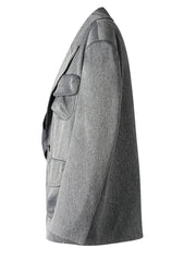 Gray Luxe Multi-Pocket Blazer