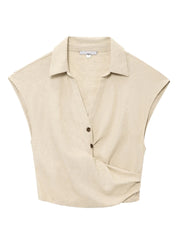 Ruffled Button Vest Blouse – Commuting Chic