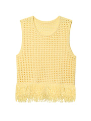 Vintage Yellow Knit Vest – Sleeveless Commuting Chic