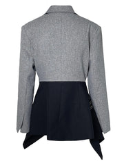 Gray Striped Bandage Blazer