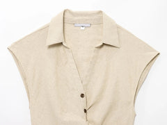 Ruffled Button Vest Blouse – Commuting Chic