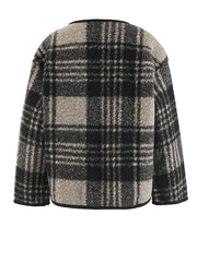 Classic Plaid Wool-Blend Toggle Coat
