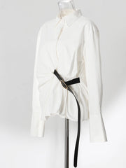 Elegant White Pleated Blouse