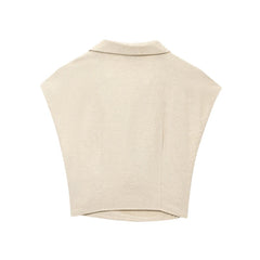 Ruffled Button Vest Blouse – Commuting Chic