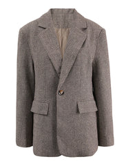 Textured 3d Floral Blazer – Sculpted Cotton-poly Tailoring