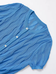 Summer Knit Short-Sleeve Jacket