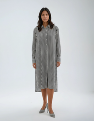 Striped Midi Shirt Dress