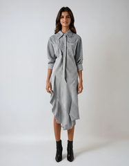 Striped Ruffles Blouse – Fluid Femininity in Stretch Jersey Knit