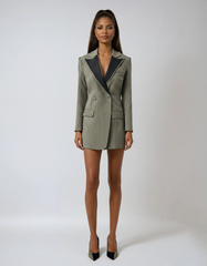 Striped Color-block Blazer