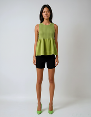 Summer 2025 Hem-Layered Decorative Knitted Top