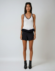 Summer Contrast Color V-Neck Knit Top