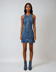 Summer Retro Sleeveless Denim Mini Dress