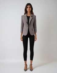 Textured 3d Floral Blazer – Sculpted Cotton-poly Tailoring