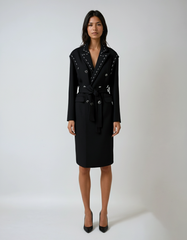 Topstitched Belted Trench Coat