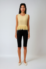 Vintage Yellow Knit Vest – Sleeveless Commuting Chic